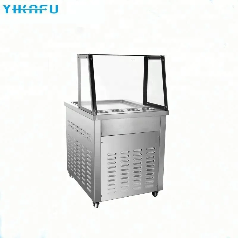 Factory price dust cover instant frying ice pan machine