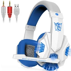 Glowing Stereo Computer Wired Gaming Headset Headphone With Microphone Mic LED light for PC