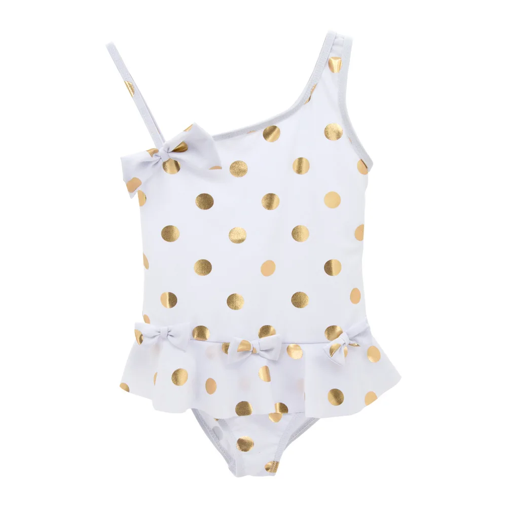 Factory Wholesale Fashion Children White Color Swimwear Bikini Very Young Models Girls Bathing Swearsuit For Princess Kids