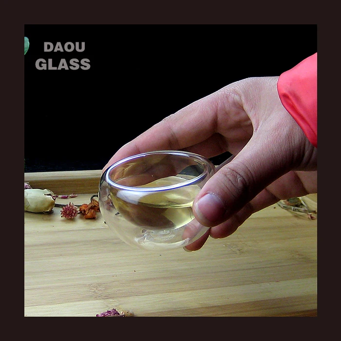 heat resistant borosilicate double wall cup glass cup coffee mug/ water cup