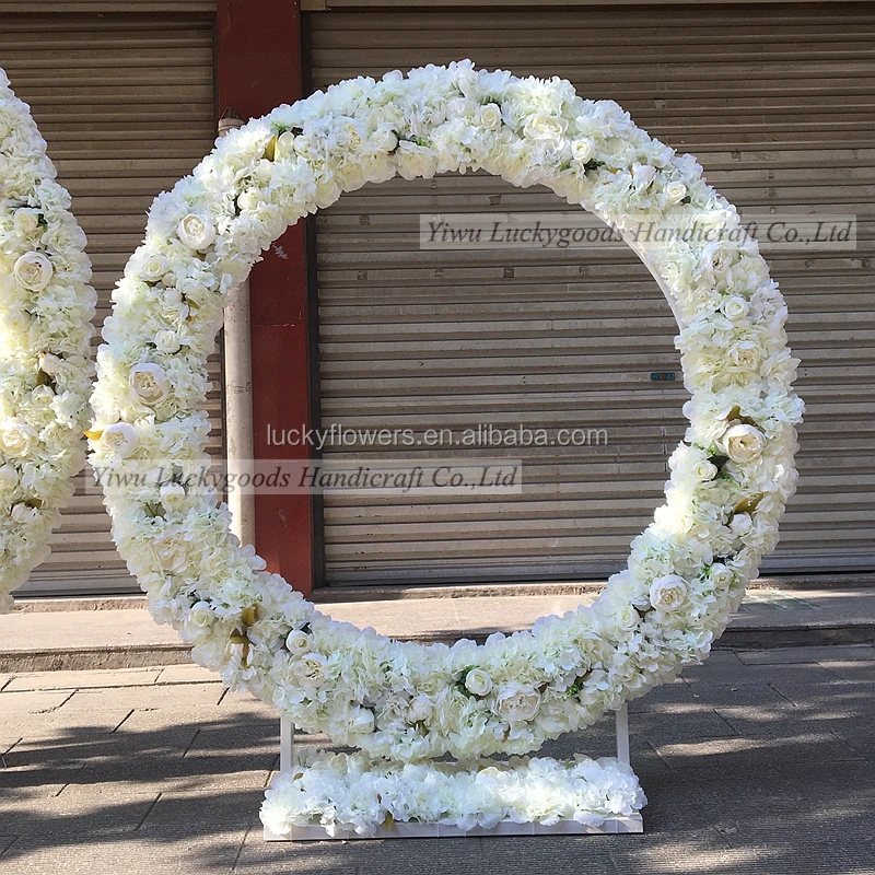 LFB848 Elegant Luckygoods wholesale handmade white silk flower wedding arch
