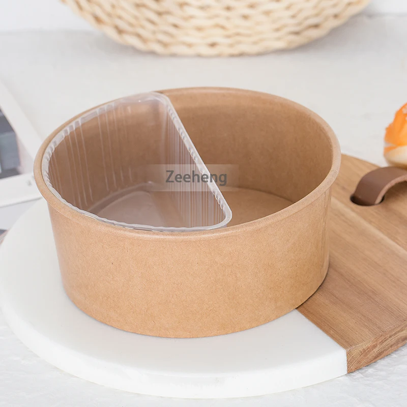 Плотная, Компостируемая, покрытая пла или ПЭ, одноразовая белая миска для супа из крафт-бумаги