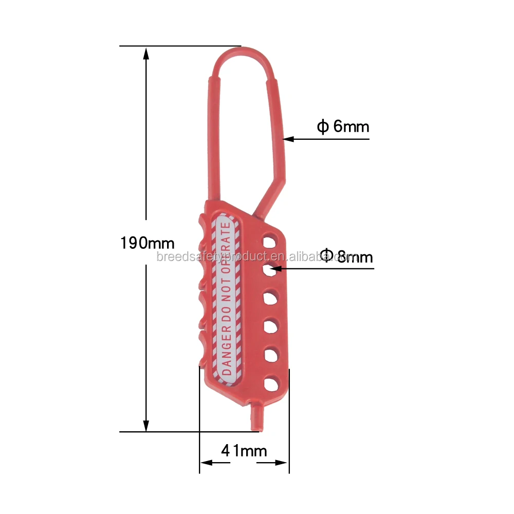 BREED Plastic Hasp Nylon Lockout Hasp 6 Padlock Capacity