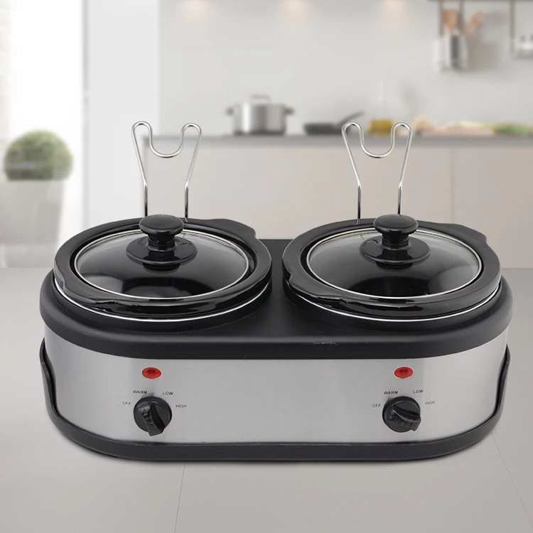 Professional Commercial Individually Heat Controlled Triple Buffet Warmer Slow Cooker