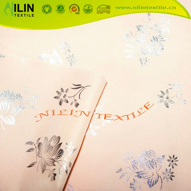 New 2018 gold foil print micro peach fabric for Africa market