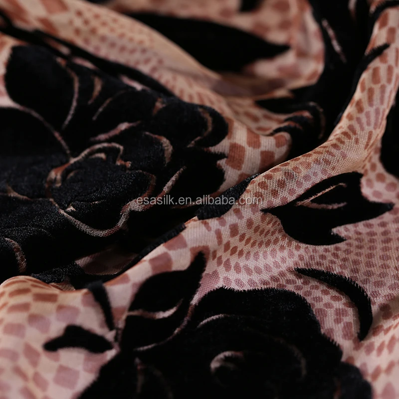 Hollow Burnout Silk Velvet Fabric