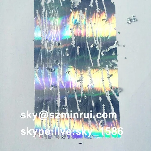 A4 Plain Hologram Destructible Vinyl Eggshell Sticker Paper,Ultra Destructive Hologram Egg Shell Papers Material