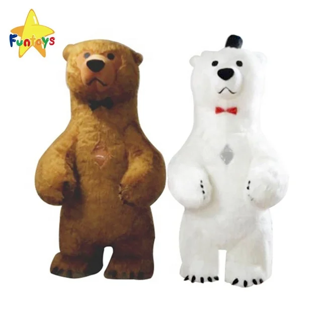 Funtoys CE Customized Inflatable Polar Bear Mascot Costume For Adult