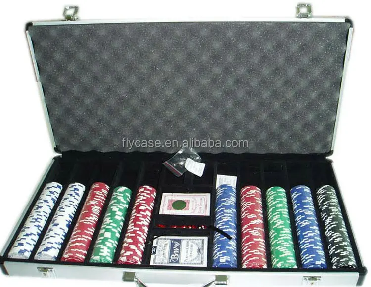 Серебристый алюминиевый чехол для игры в покер с наполнителем из пены