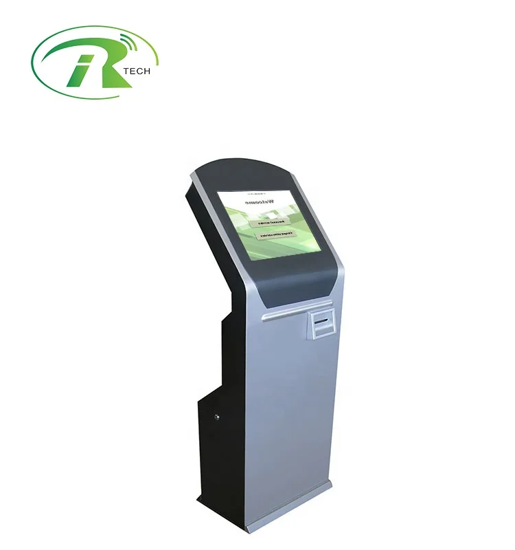 High quality automatic infrared touch screen queue system take a number ticket machine with auto cut thermal printer