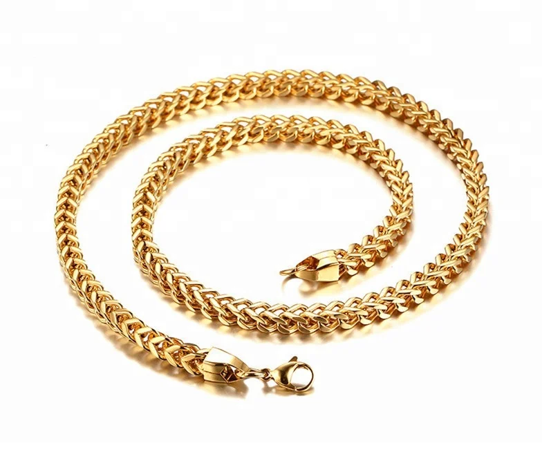 Wholesale 316l stainless steel 18k italian gold franco chain