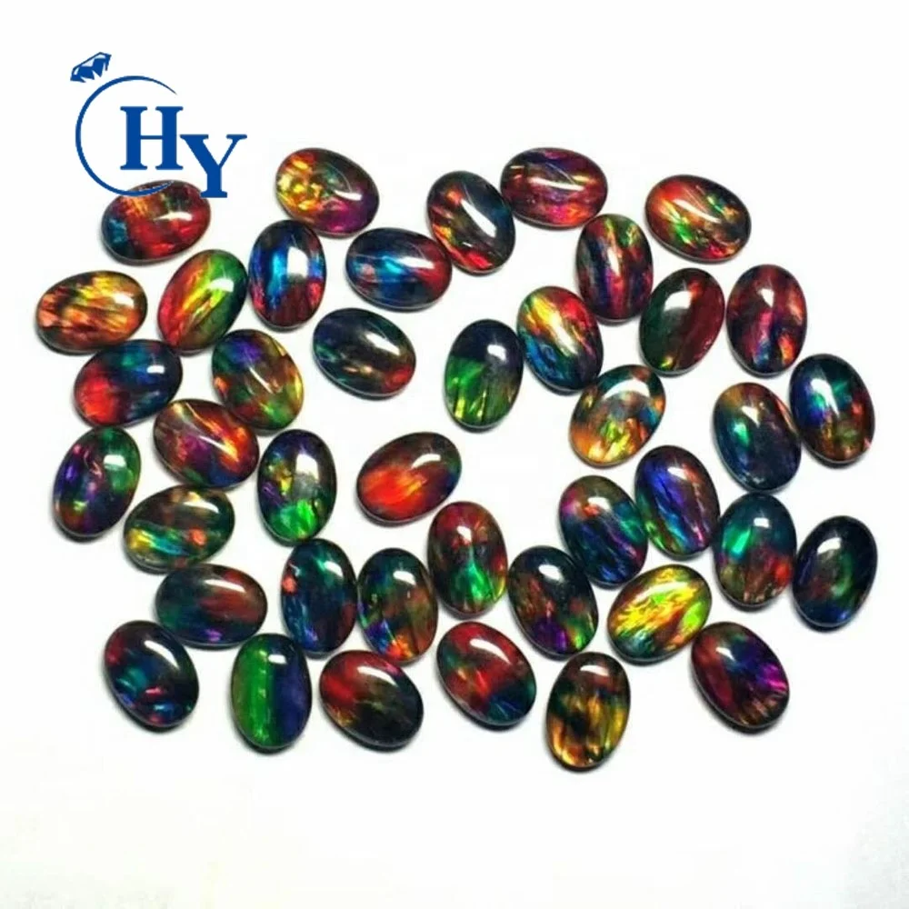 loose gemstone cabochon stones oval synthetic ammolite