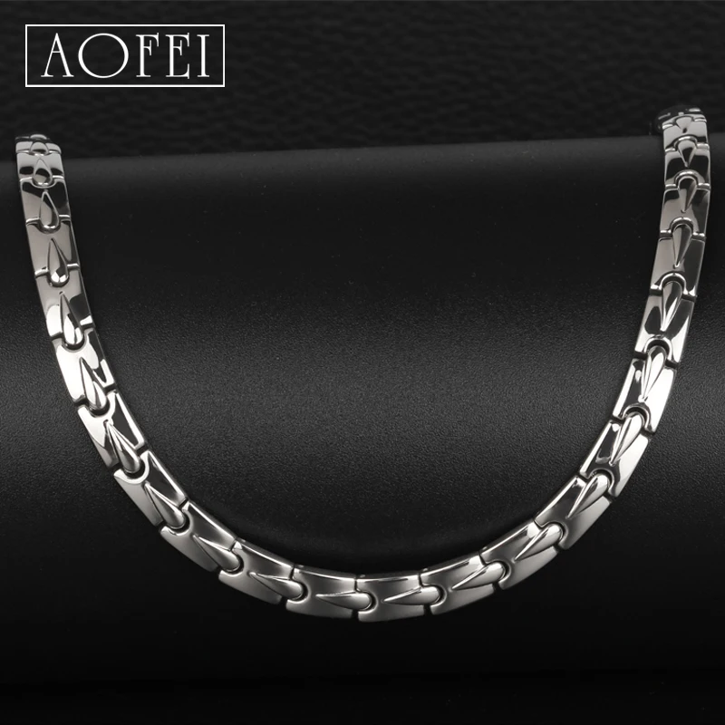 Hot Selling High Grade Health Care Fashion jewelry Germanium Stainless Steel Necklace