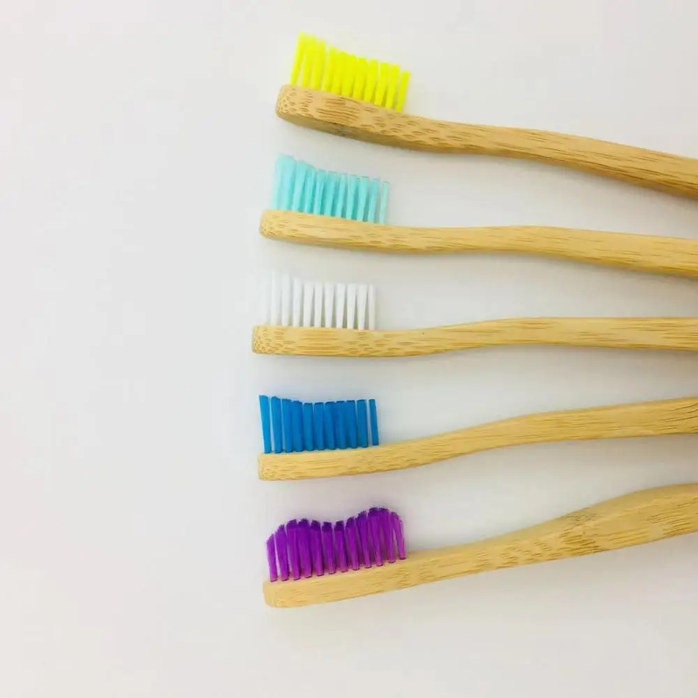 Customized Wooden Bamboo DuPont Bristles 4PCS Pack Toothbrush