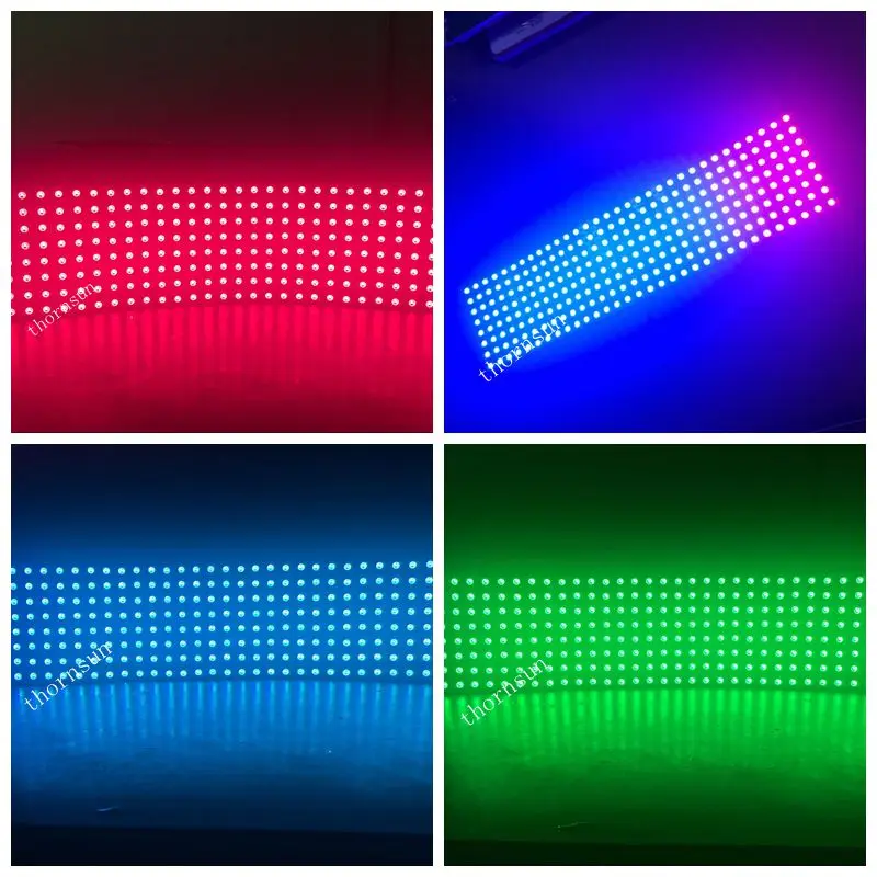 black pcb 8x32 pixel pitch 10mm, RGB ws2812 flexible led dot matrix