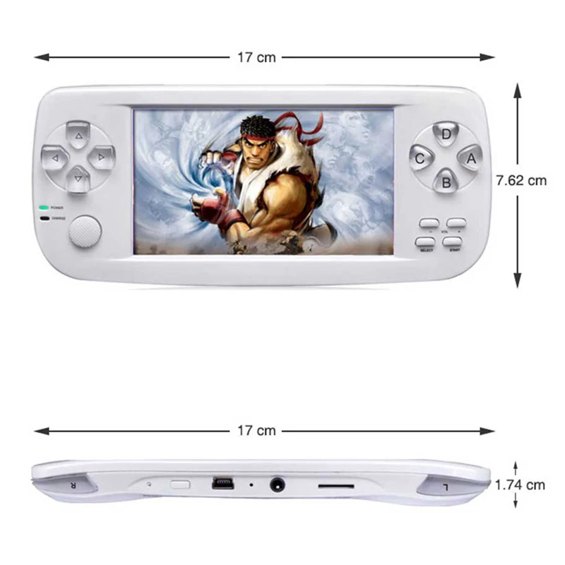 64 Bit 4,3 Inch встроенные 3000 игр PAP K3 Games портативная ручная игровая консоль HD