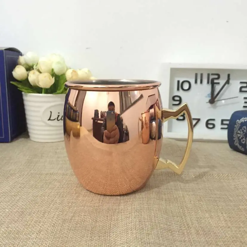 400ml Moscow Mule Mug Candle Hammered Copper cup ,barrel candle holder ,stainless steel copper plated candle jar