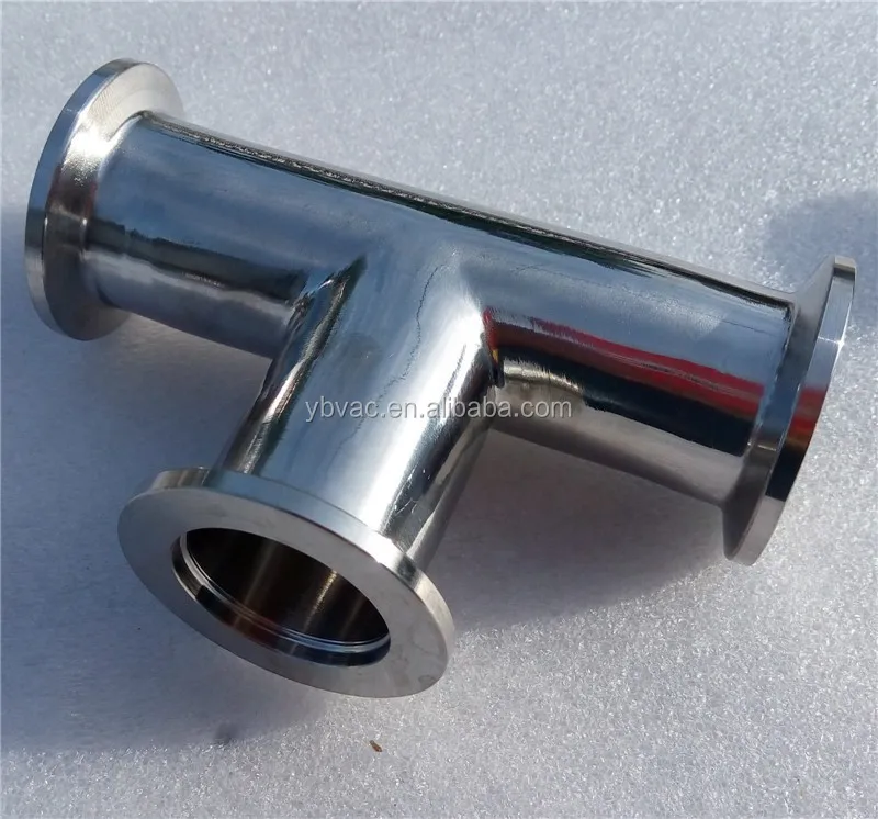 KF40 equal tees stainless steel with KF flange for vacuum pipe system