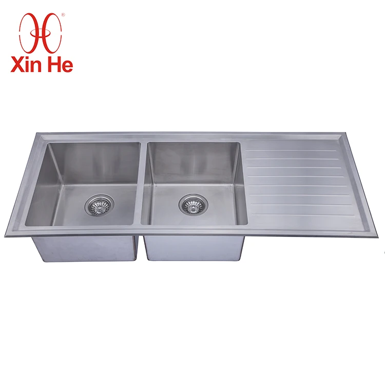 Special Design Good Quality Stainless Steel Double Bowl Kitchen Sink With Drainboard