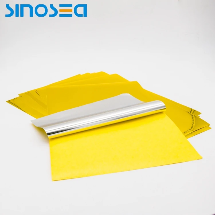 25/50/80Mic Glossy Gold/Silver PET Vinyl Self Adhesive Film Sticker