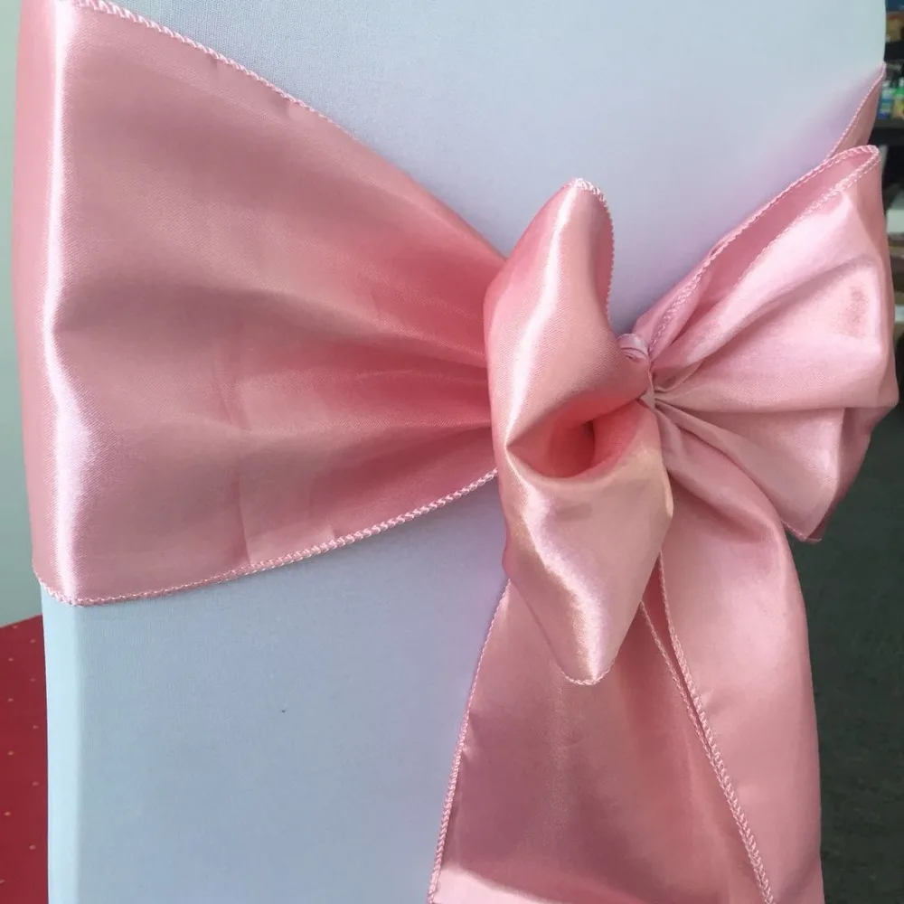 Hot sale cheap tie back chair cover sash blush pink chair sashes
