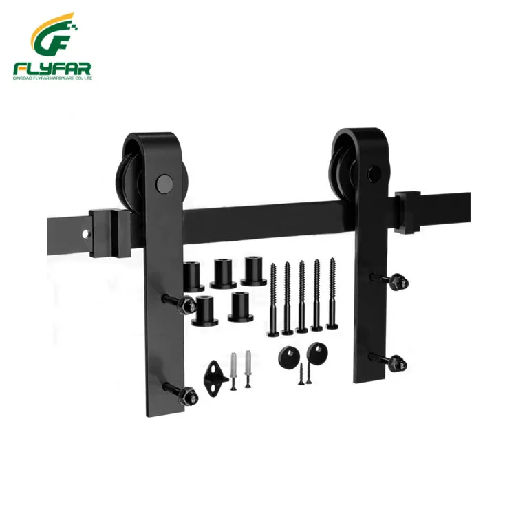 Black Sliding Door Frame Pulley System For Gate