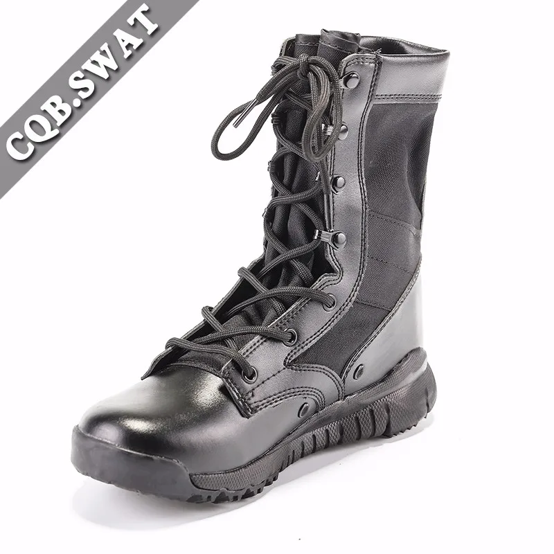 custom made black leather qatar boots Combat Boots