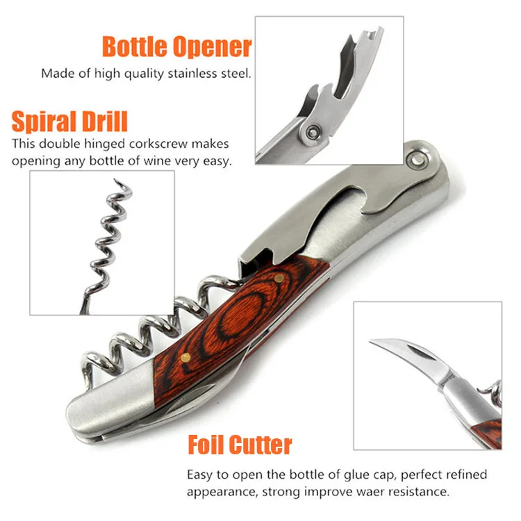 Wholesale Wine Corkscrew Bottle Opener Waiters Corkscrew With Wooden Gift Box