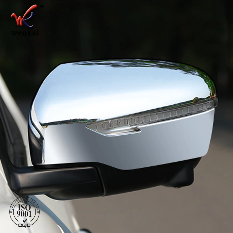 Side Rearview Mirror ABS Chrome Side Door Mirror Cover Trim 2pcs For Nissan X-trail Rogue 2014-2018
