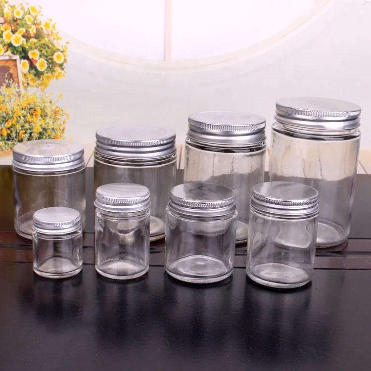 
Cheap round various sizes glass jam jars with screw metal lid 