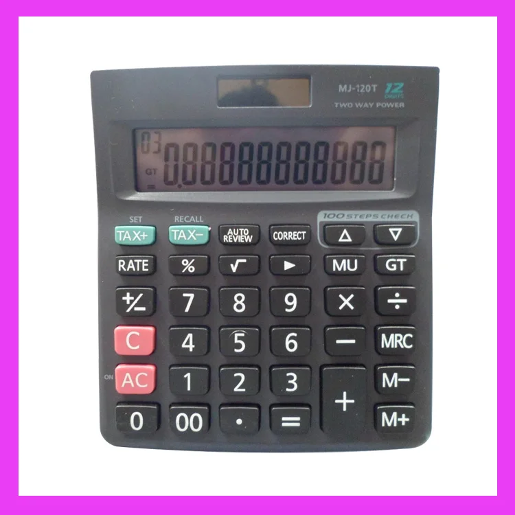 Best Quality Promotional 12 Digit Desktop 100 Steps Check Correct TAX Calculator