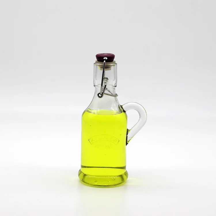 
200ml Round Clear Enzyme Glass Bottle With Handle 