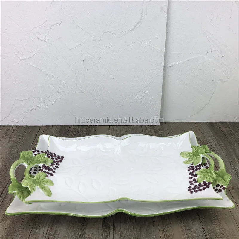New model butterfly shape hand paint decoration ceramic plate with lovely design