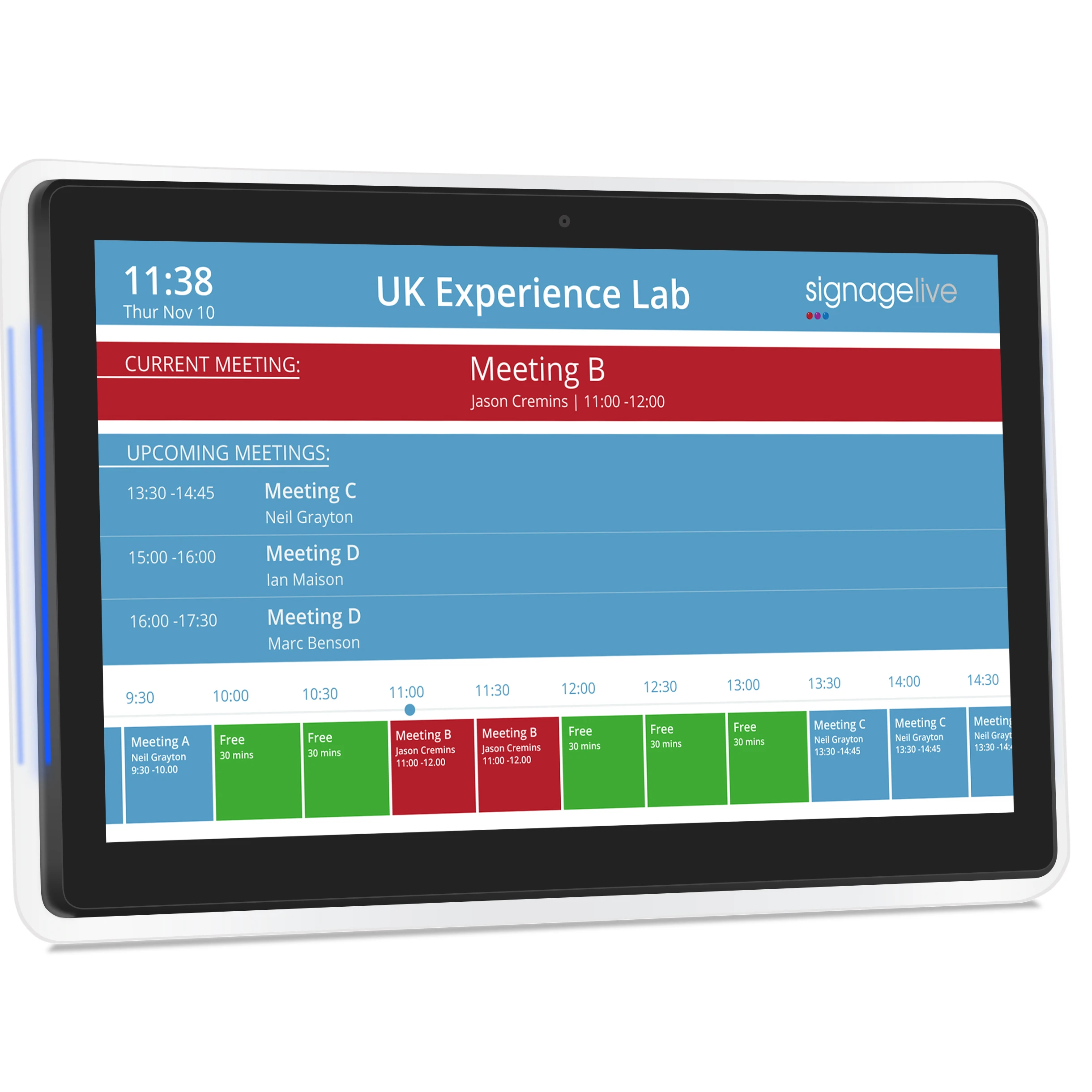 15.6 inch Meeting Room Digital Signage RK3288 Touch Screen Tablet With LED Light Bar