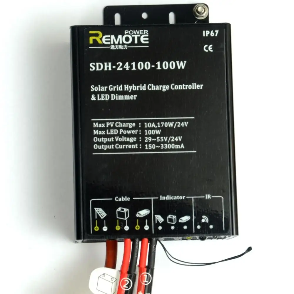 Intelligent 10A 12V 60W  On Grid solar grid AC DC hybrid charge controller