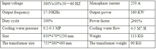 SWS-160A induction heating machine metal heating equipment