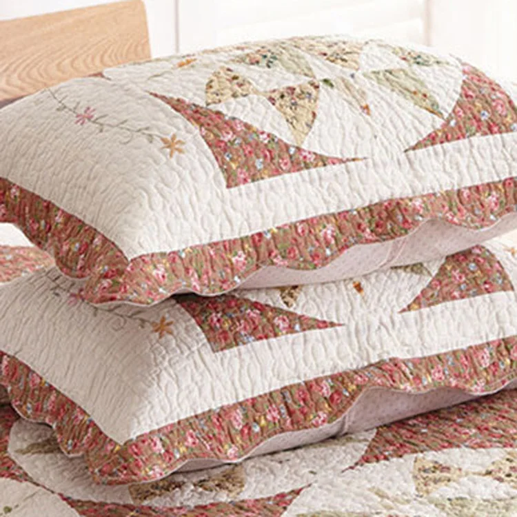 Red bed cover three pieces American village quilted quilt washable autumn/winter quilt