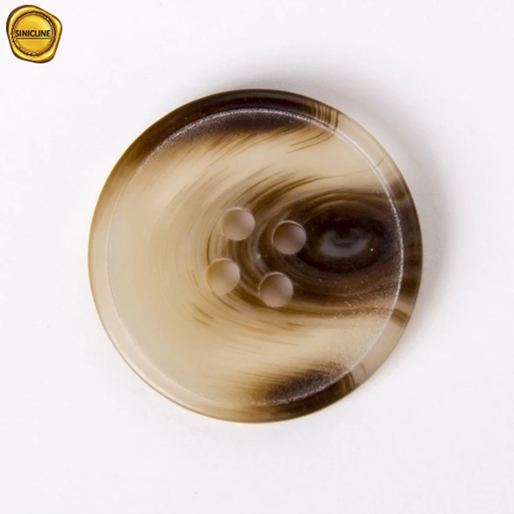 Sinicline business style eco friendly custom coat resin horn button for clothing