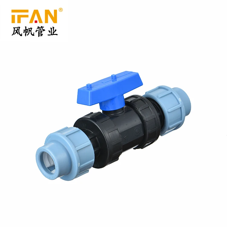 IFAN Factory Agricultural Drip Irrigation System Hdpe Drainage Pipe Fitting Equal PP Ball Valve For Pipe Fittings