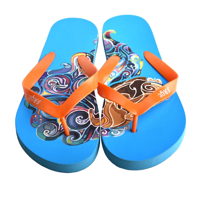 2018 Sand beach wholesale premium logo print promotional utility indoor outdoor anti-slip summer slipper custom rubber flip flop