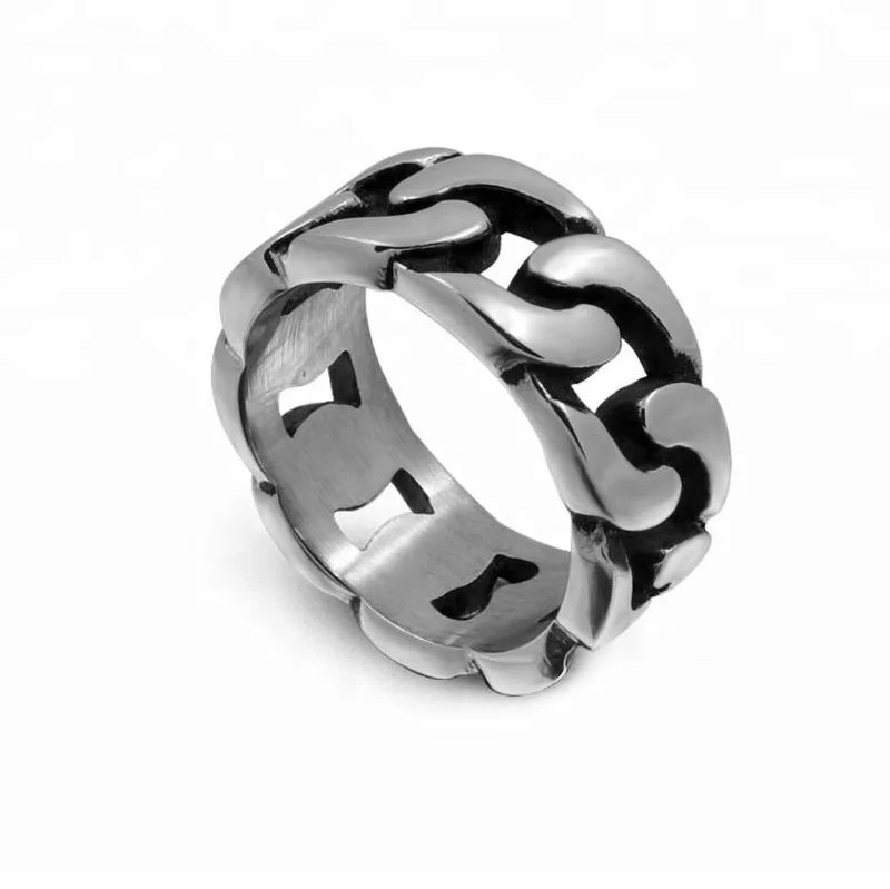 Оригинальное мужское кольцо-цепочка из нержавеющей стали в подарок