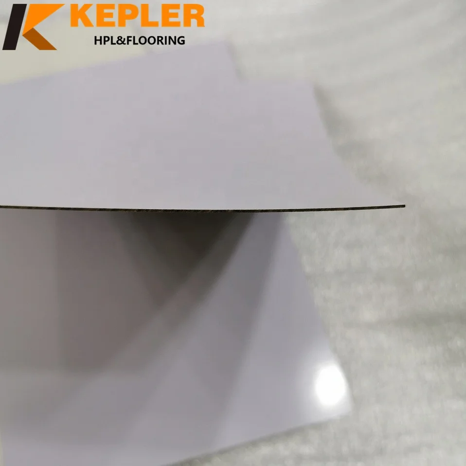 0.6mm 0.7mm Fireproof White Phenolic HPL High Pressure Laminate Sheet Compact Board Formica for Furniture Kitchen Cabinet