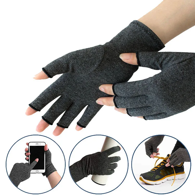 Компрессионные Перчатки Для ревматоидного артрита перчатки без пальцев для снятия боли в руках и при артрите игр женщин мужчин