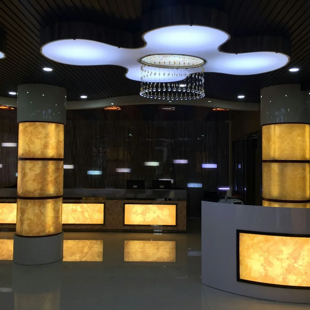 
3.0mm Decorative Ceiling Sheet Light Translucent Jade Marble Designs Alabaster 