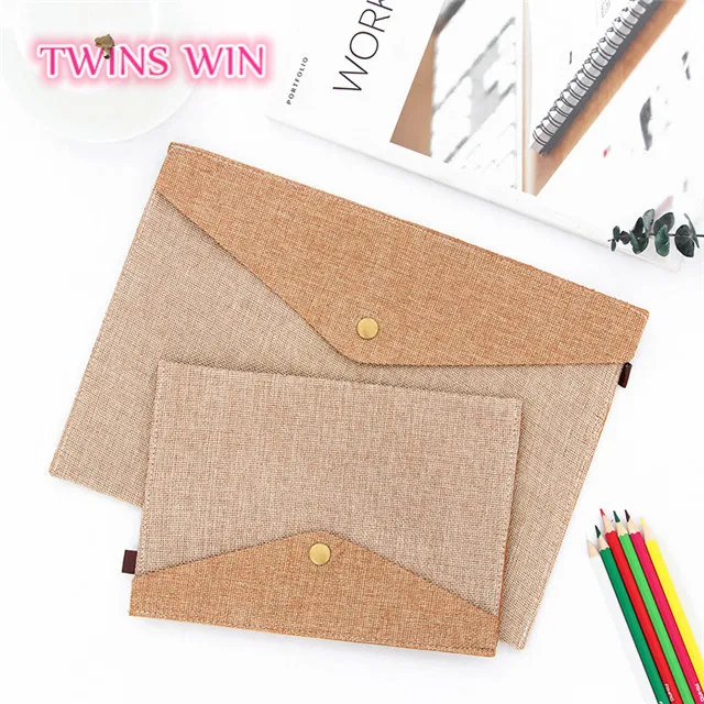 2018  Fast Selling Nice Stationery Items List Office School Popular A4 Size Fireproof Document Bag with Button