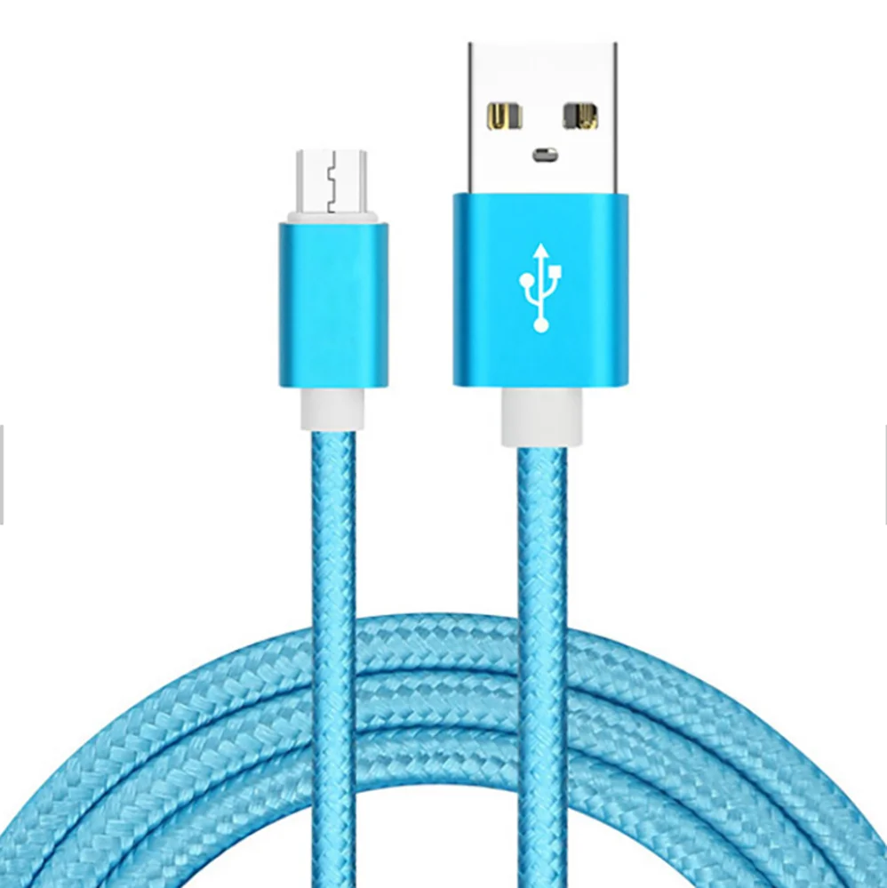 
Blue Color Android Charger Micro USB Data Cable Fast Charging Cable 