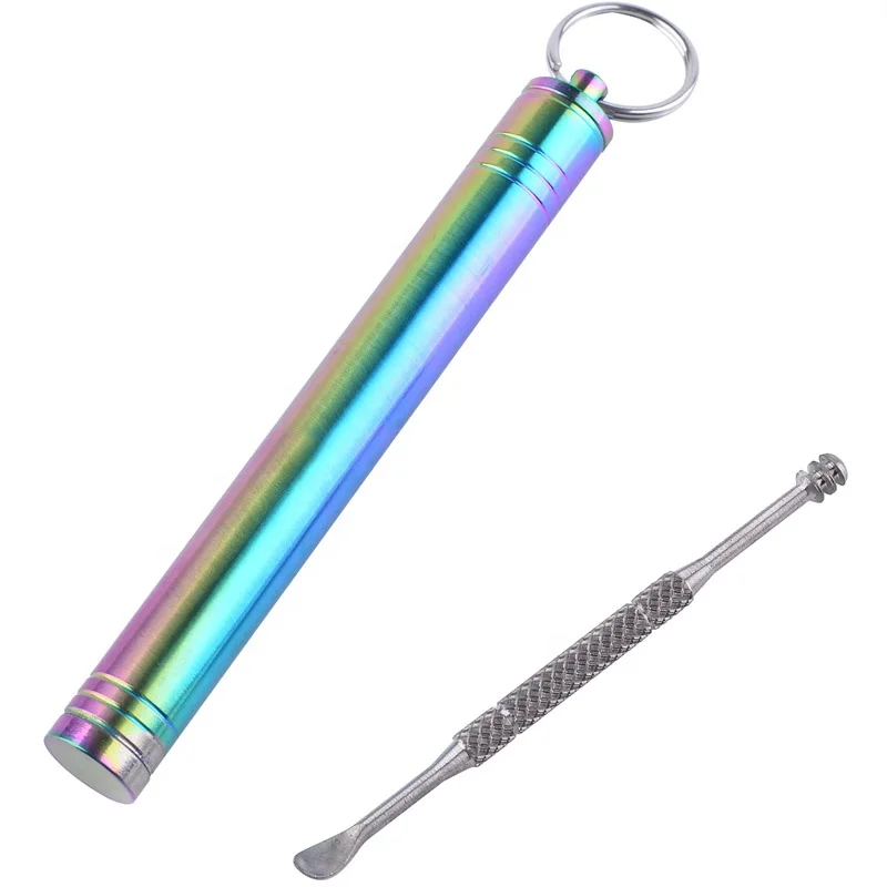 Titanium Alloy Toothpick Keychain Holder Travel Portable Metal Toothpick