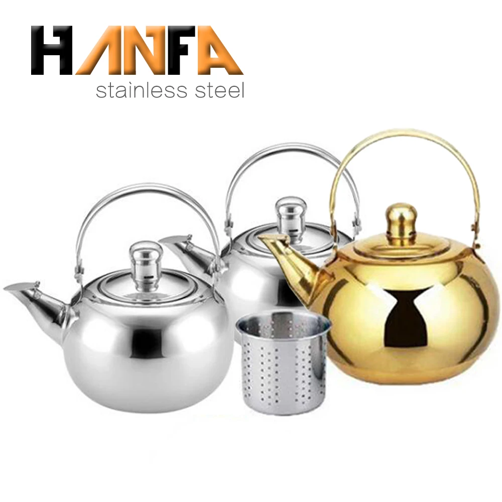 Wholesale induction turkish tea kettle stainless steel teapot with strainer