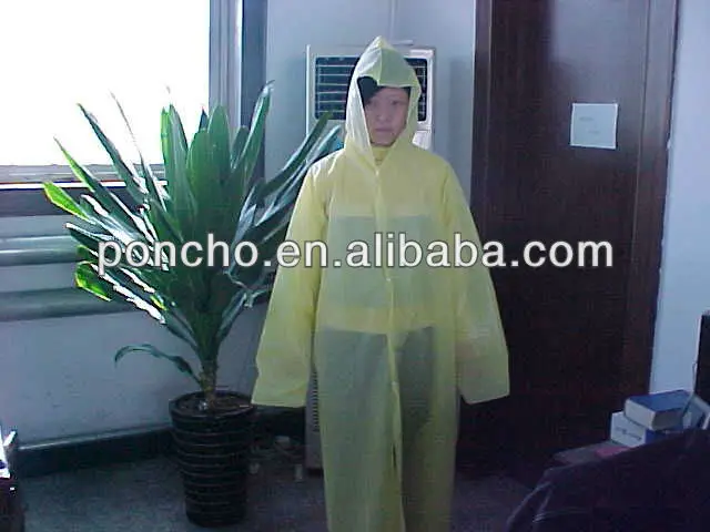 Hooded raincoat transparent fashion film with buttons colorful fashion raincoat