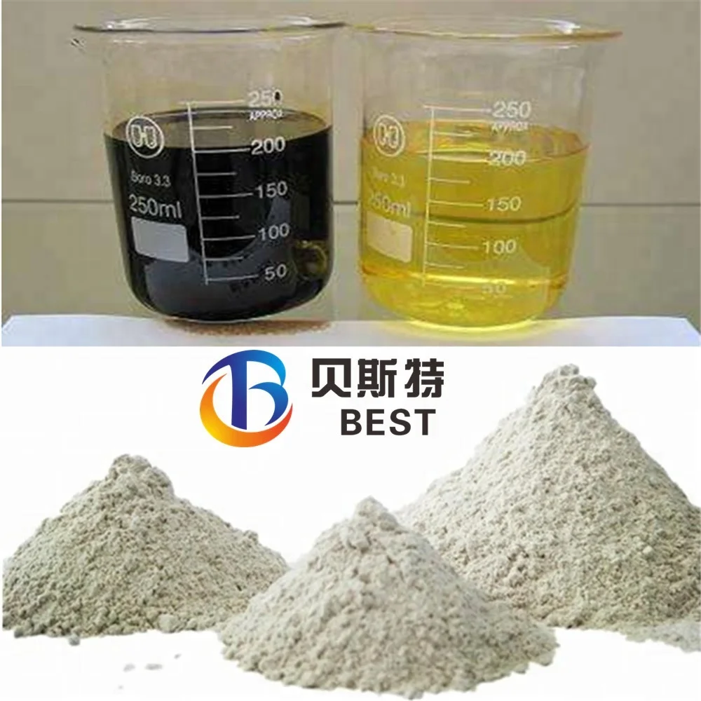 wholesale activated clay bleaching earth bentonite powder for tire pyrolysis oil purifying from black to yellow